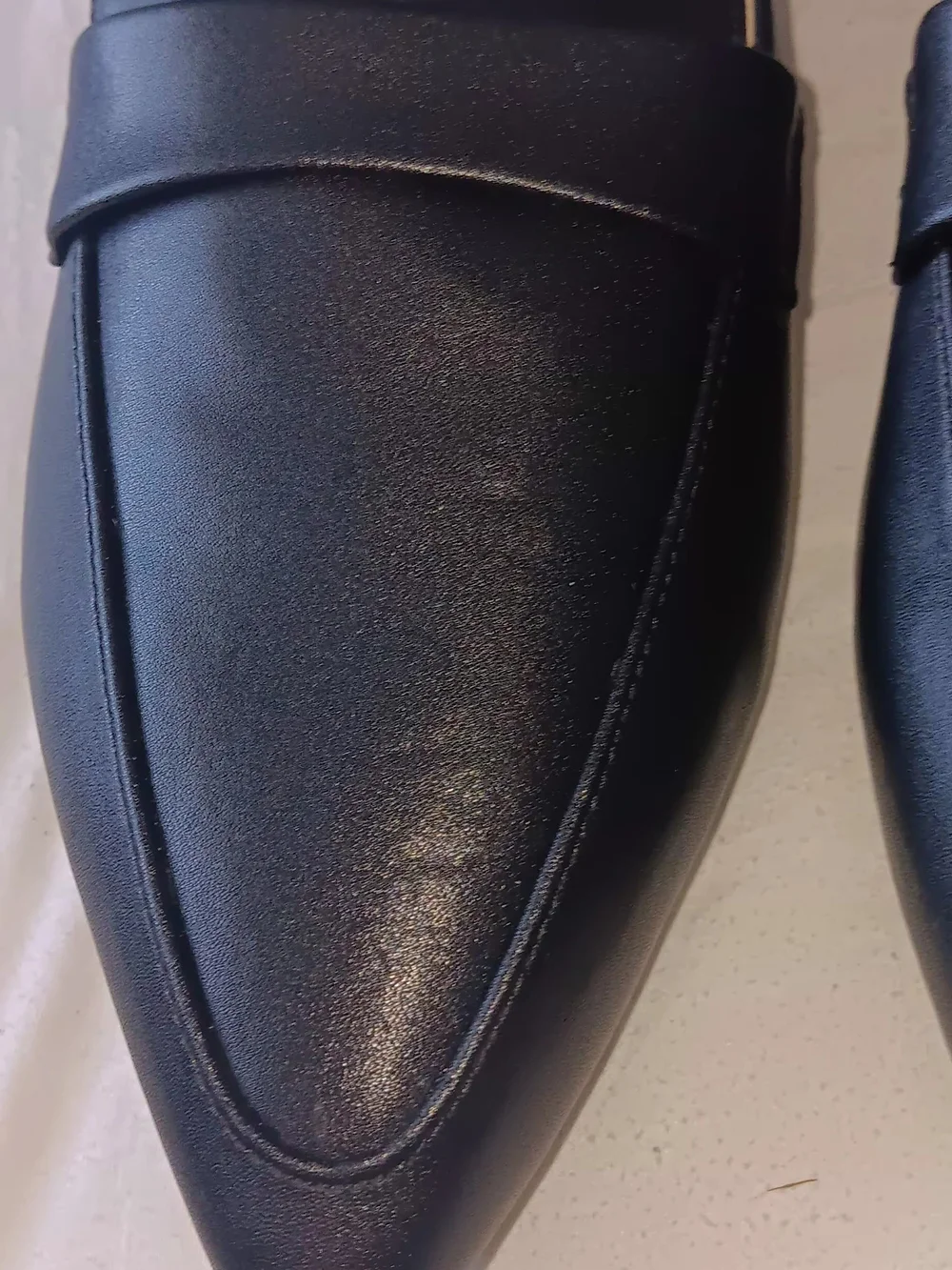 Black Pointed Slip-On Mules - Picture 2 of 6